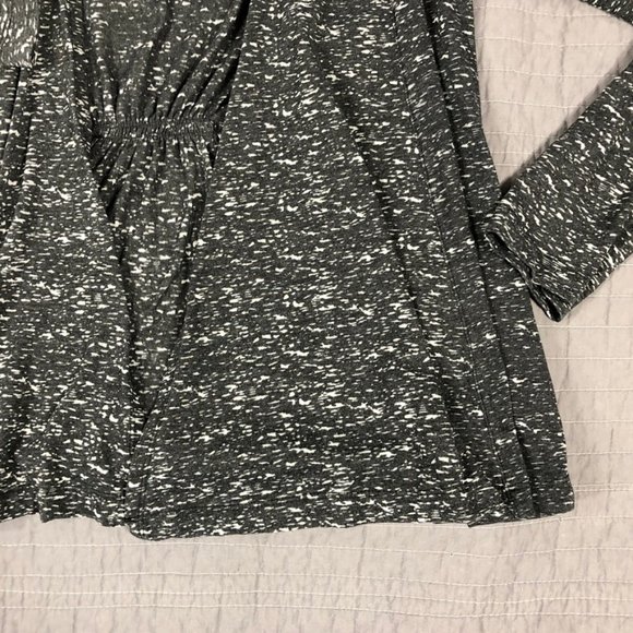 4/$15 Waterfall Cardigan Women Large Black Heather T Shirt Knit Waterfall Jacket - Picture 11 of 16